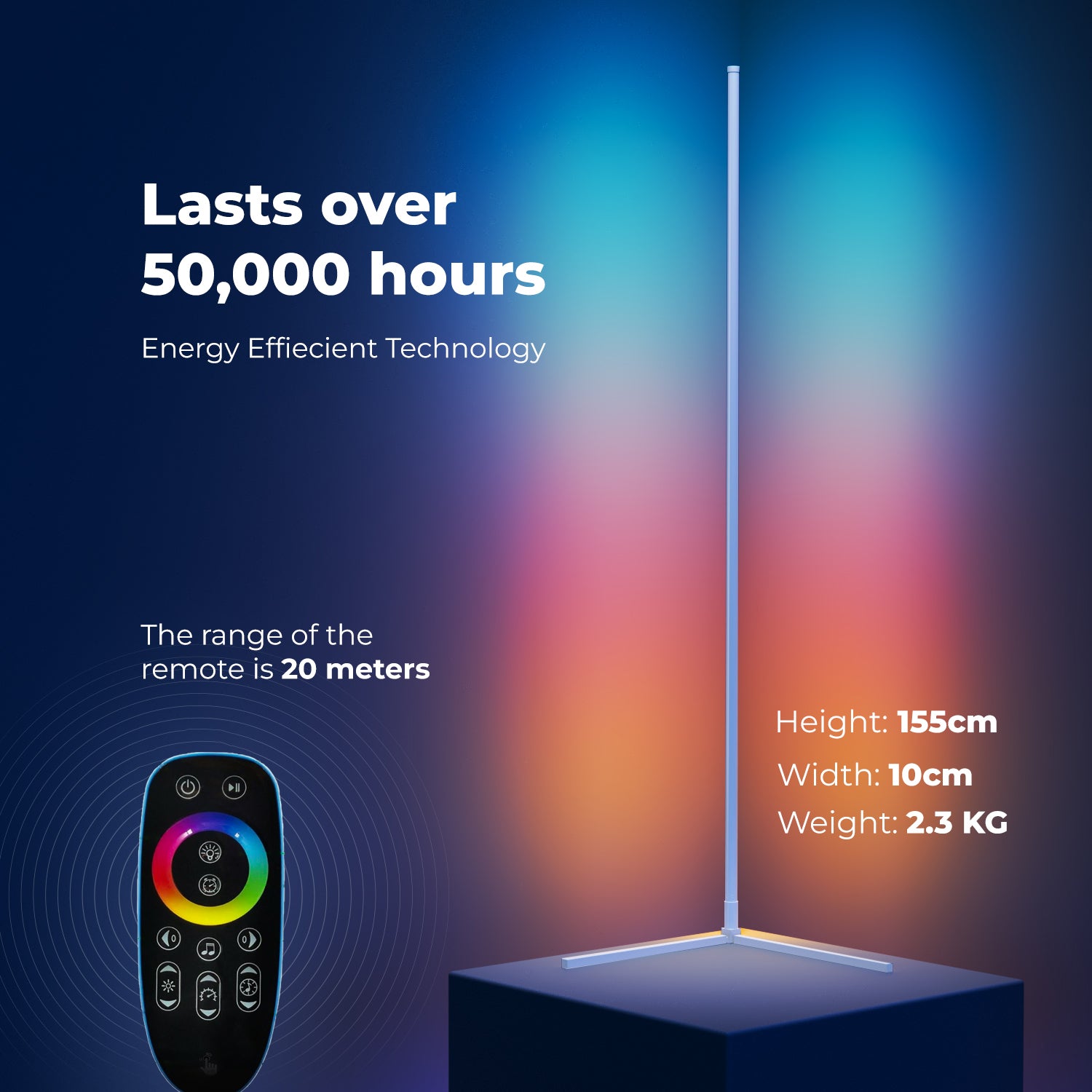 Besty Home Smart RGBW Corner Floor Lamp