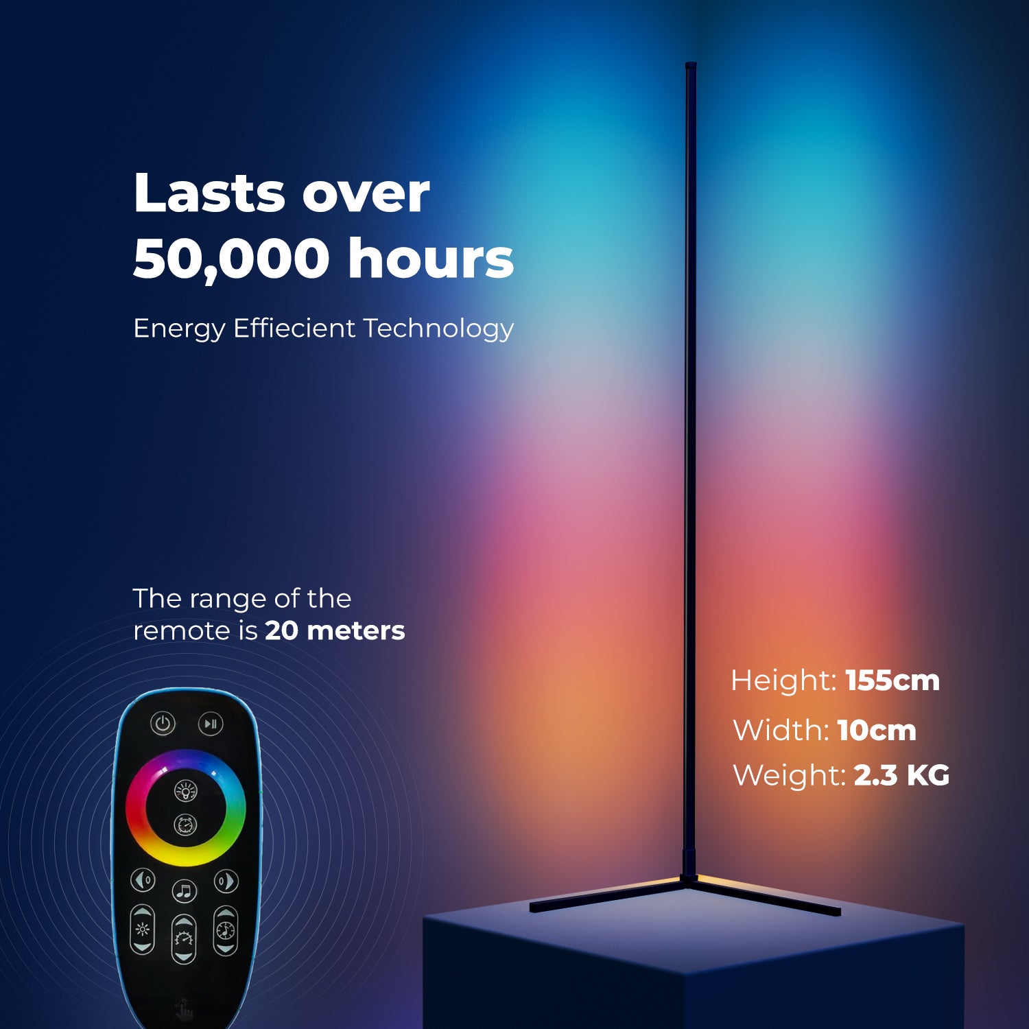 Besty Home Smart RGBW Corner Floor Lamp