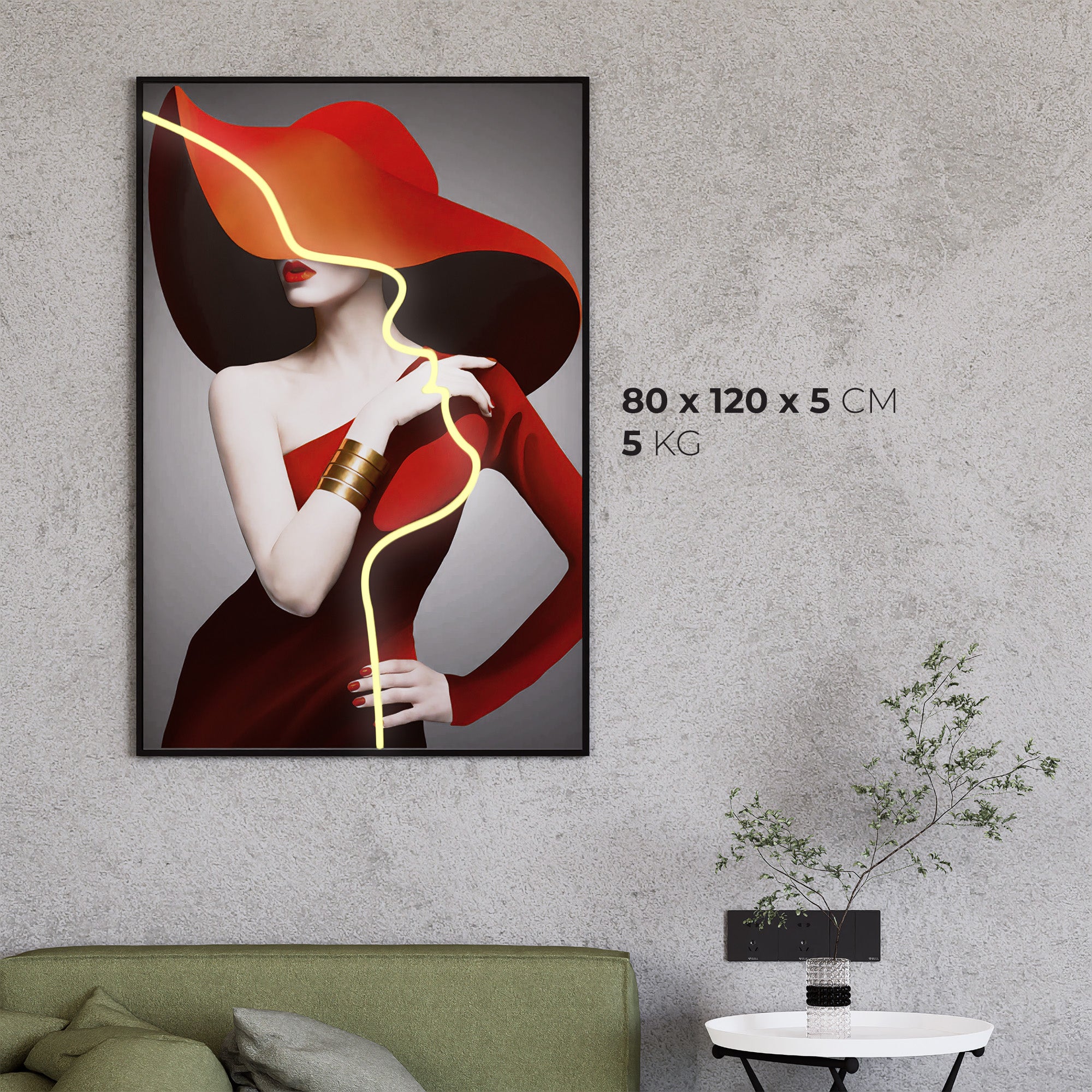 Wall Artwork Princess Sunrise الزي مع LED - DG004 (80xx120cm)