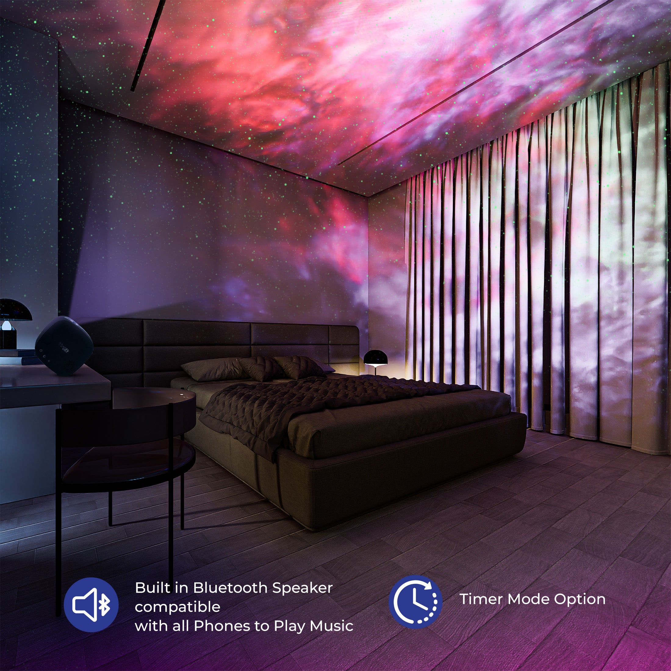 BESTY HOME Moon Star Galaxy Projector Night Light