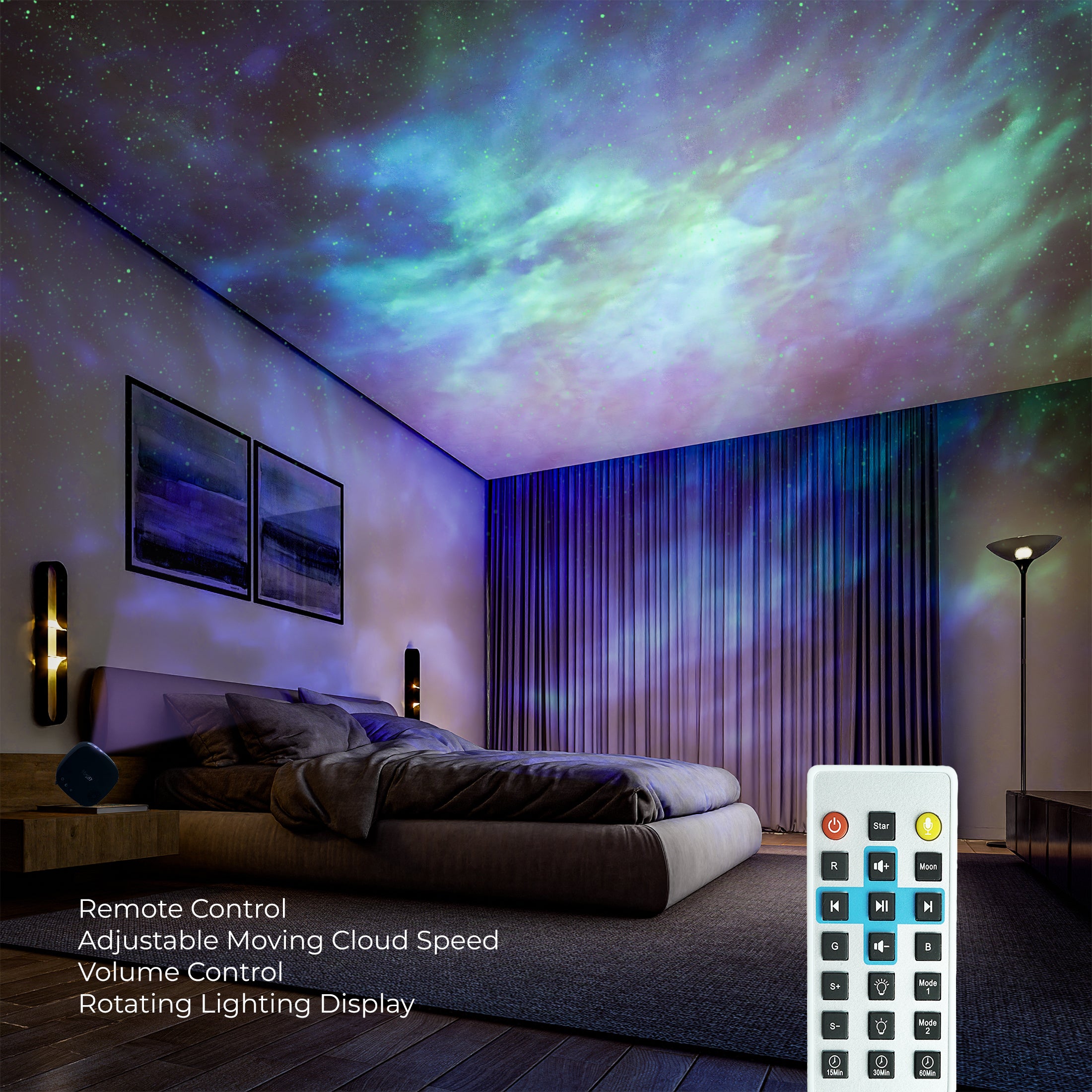 BESTY HOME Moon Star Galaxy Projector Night Light