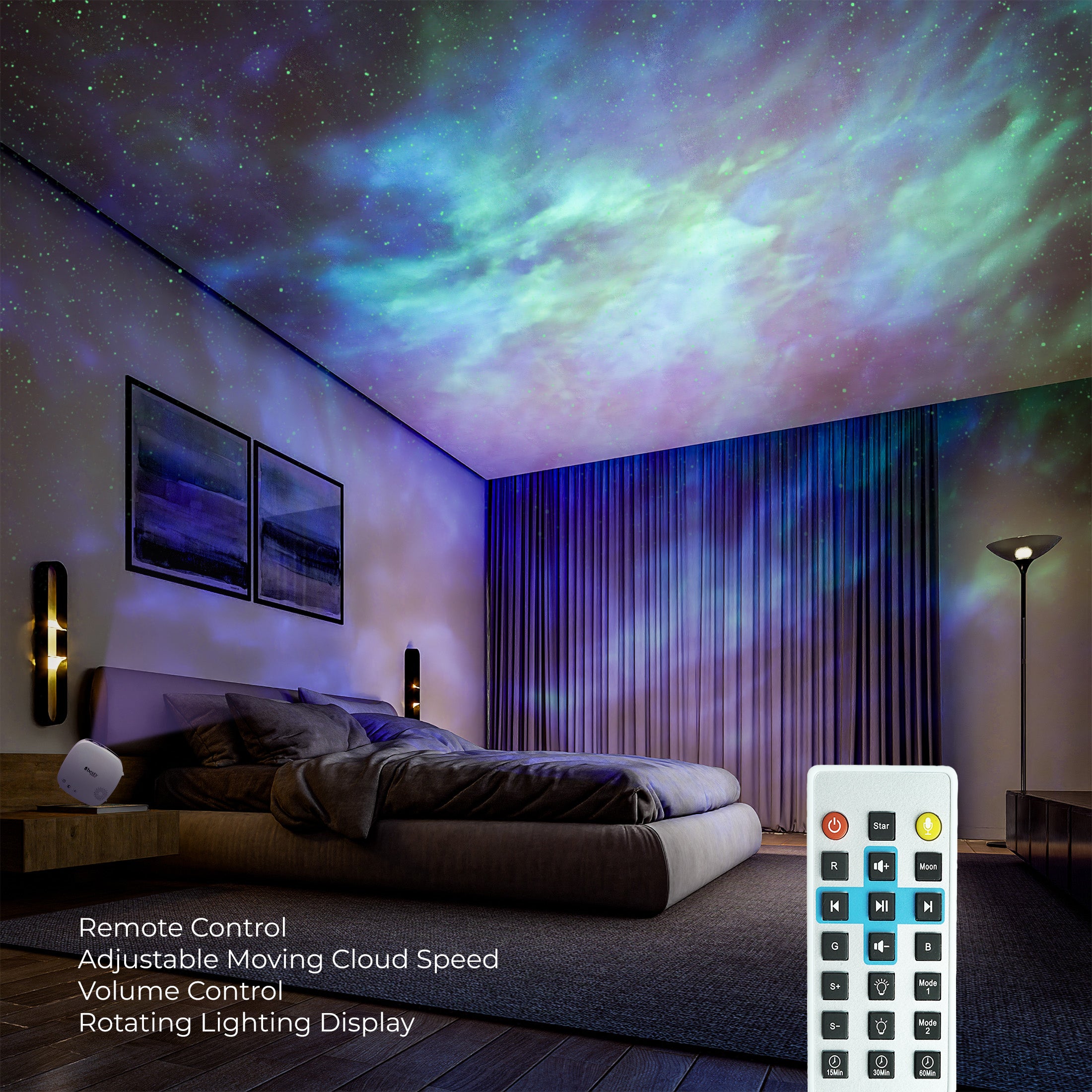 BESTY HOME Moon Star Galaxy Projector Night Light