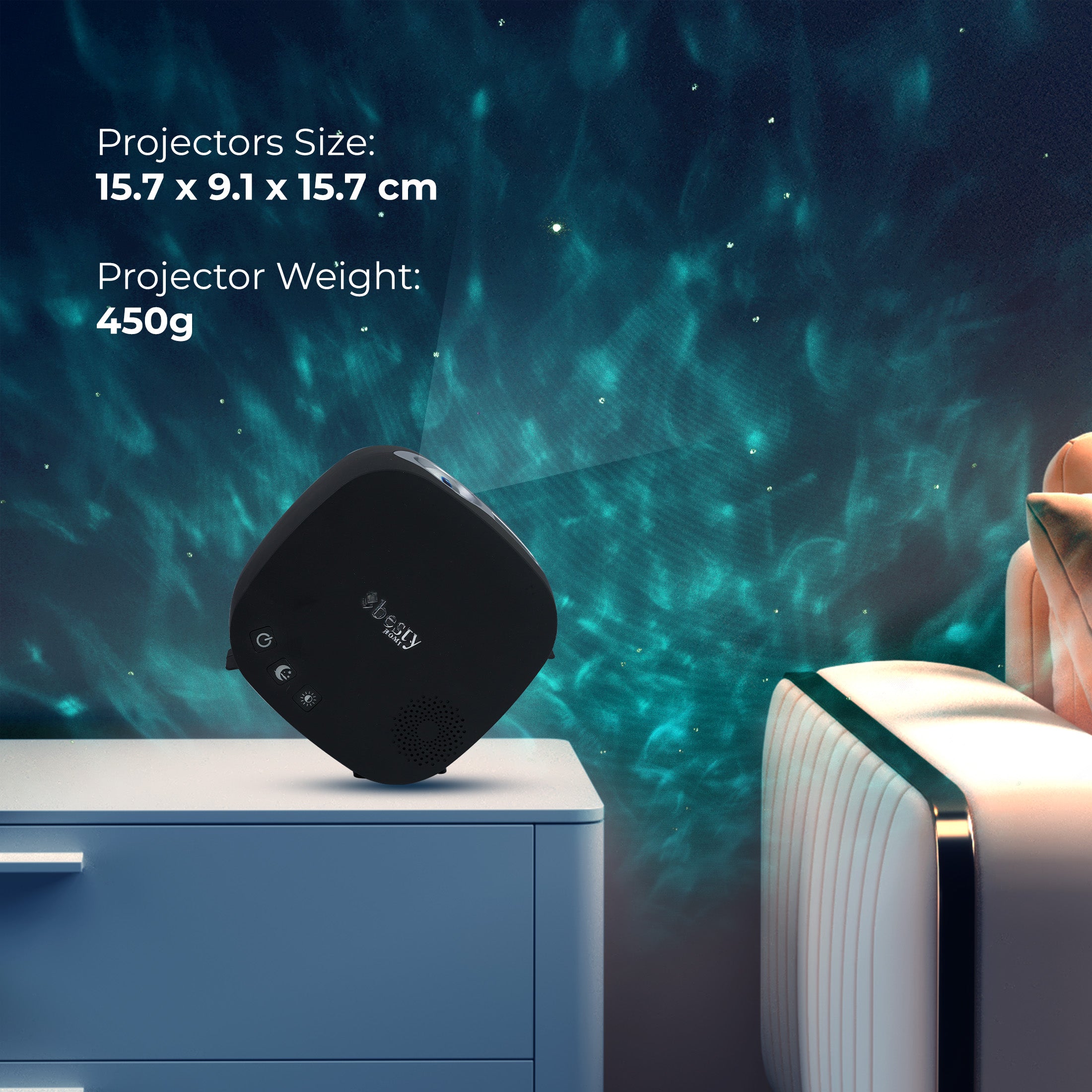 BESTY HOME Moon Star Galaxy Projector Night Light