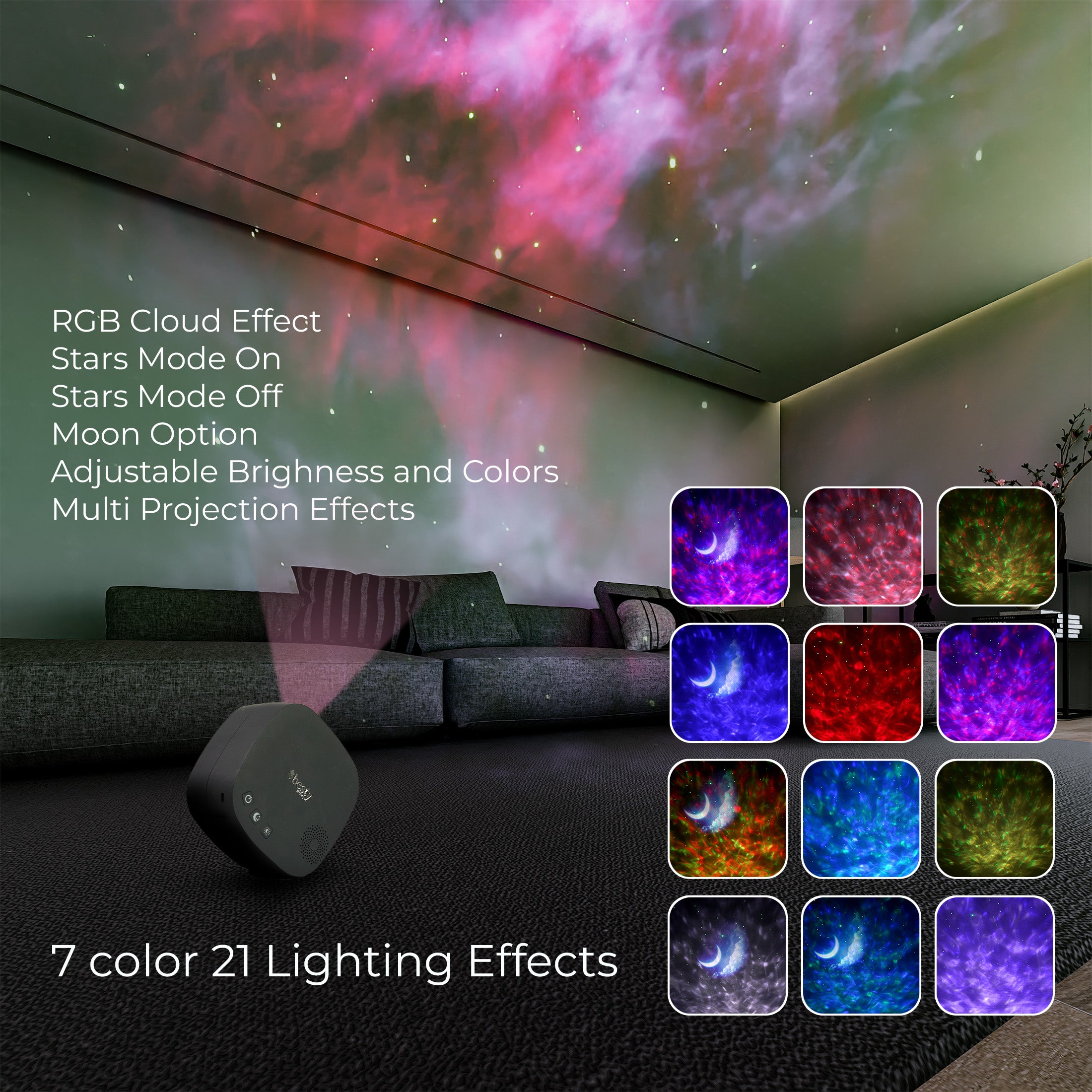 BESTY HOME Moon Star Galaxy Projector Night Light
