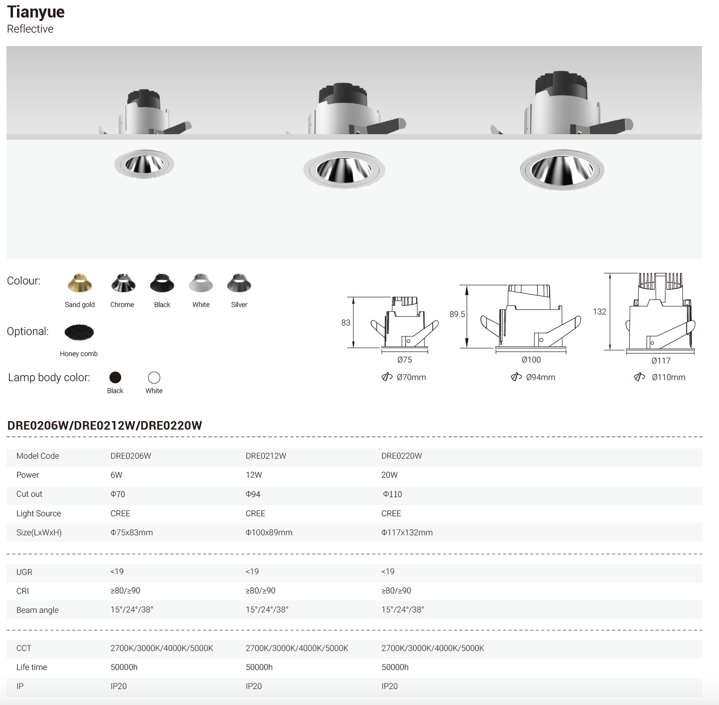 Tianyue Series – Versatile Commercial Spotlights and Downlights Besty Home