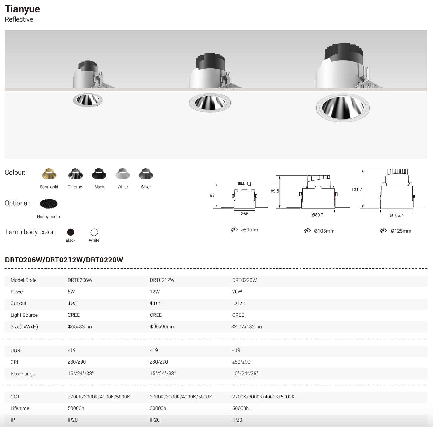 Tianyue Series – Versatile Commercial Spotlights and Downlights Besty Home