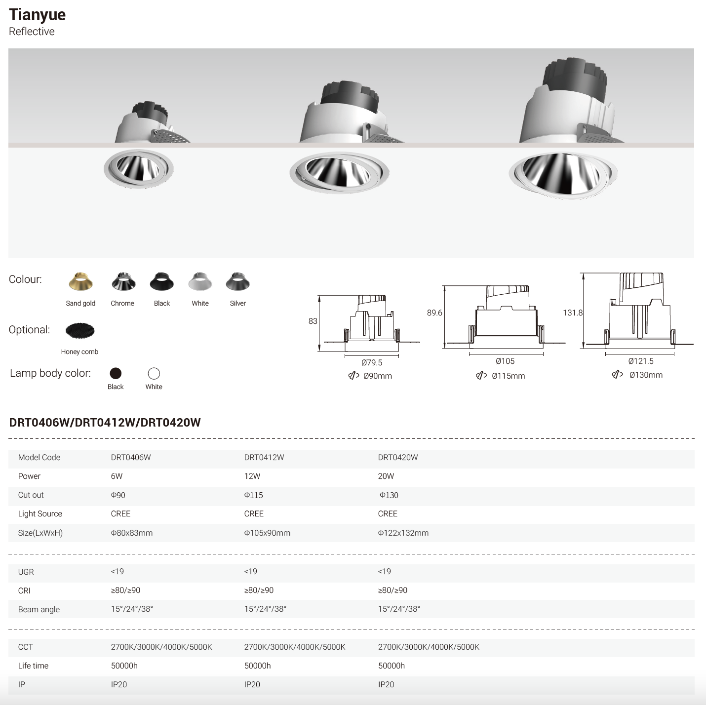Tianyue Series – Versatile Commercial Spotlights and Downlights Besty Home