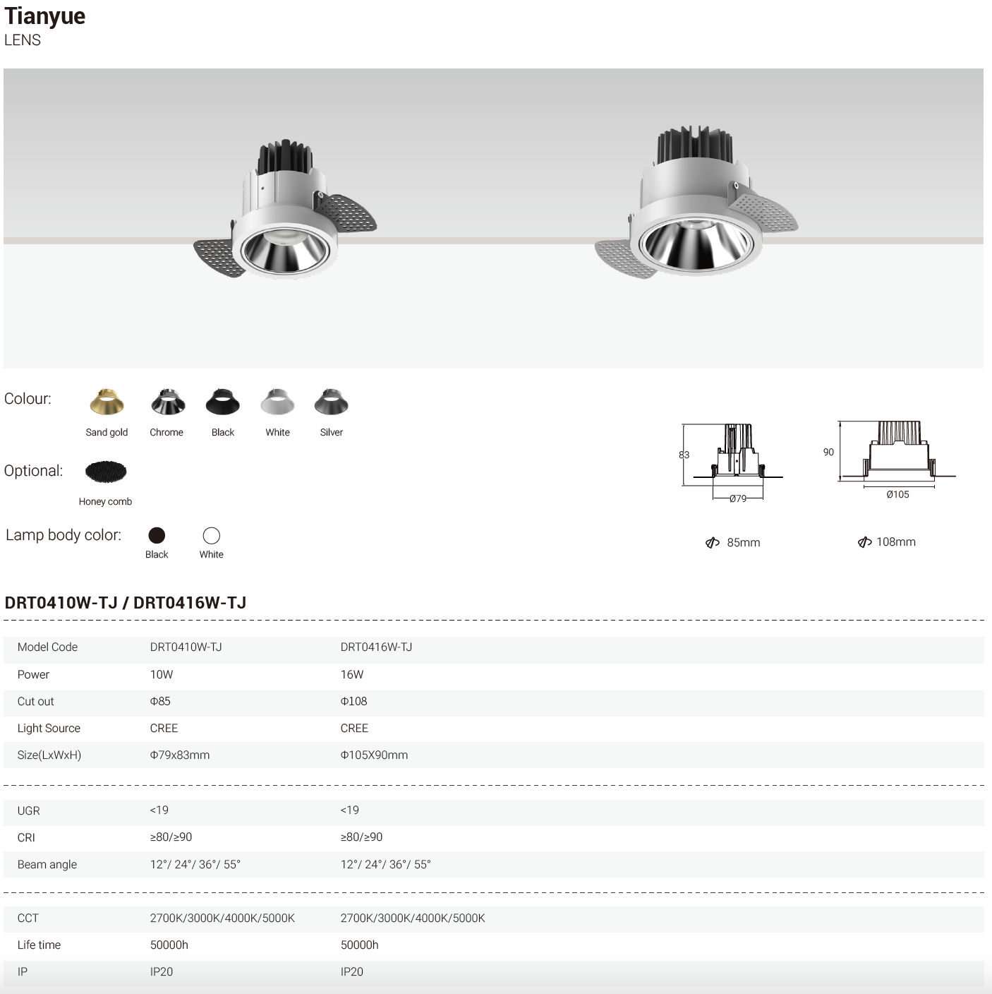 Tianyue Series – Versatile Commercial Spotlights and Downlights Besty Home
