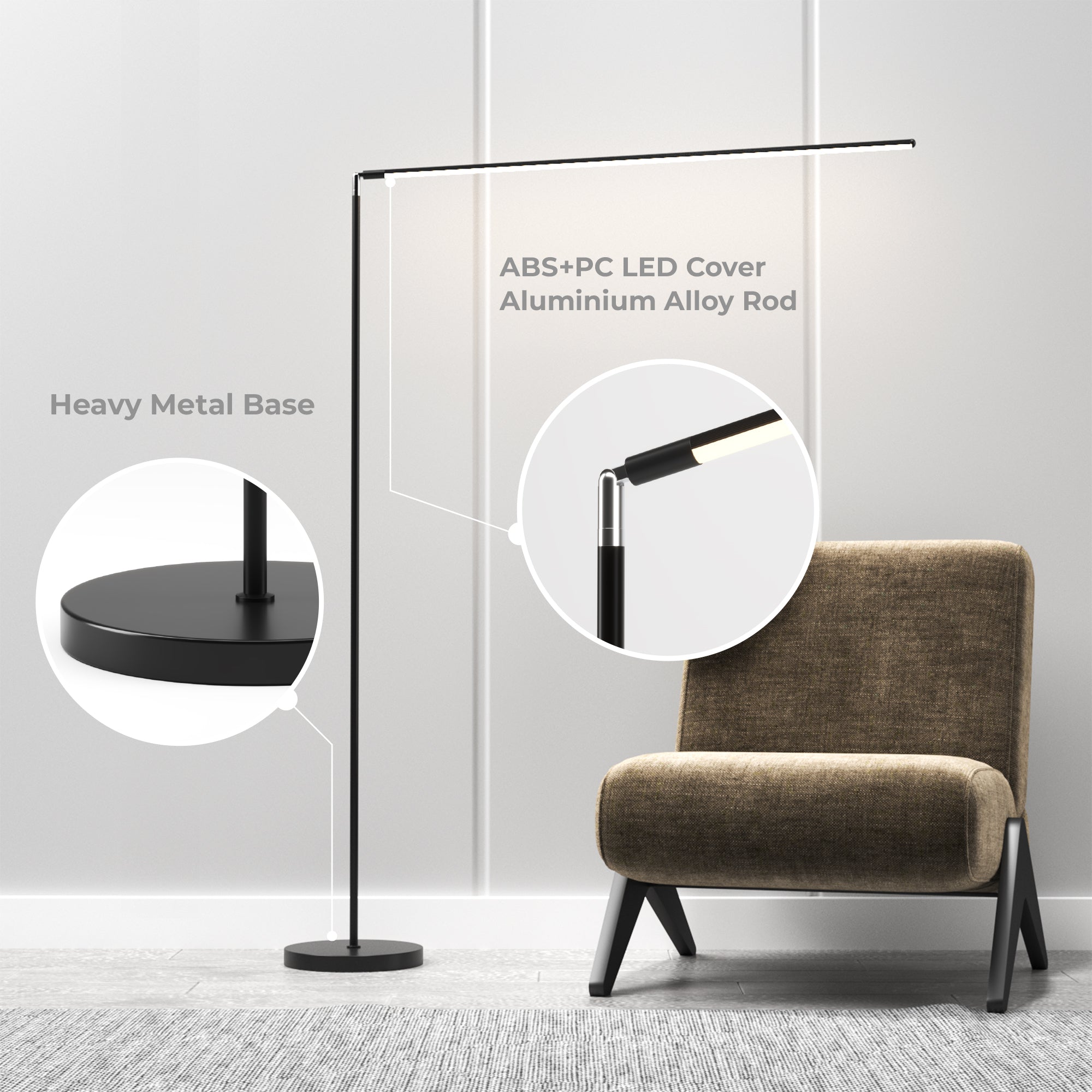 Flexible Neck LED Floor Lamp Dimmable with Remote Control Besty Home