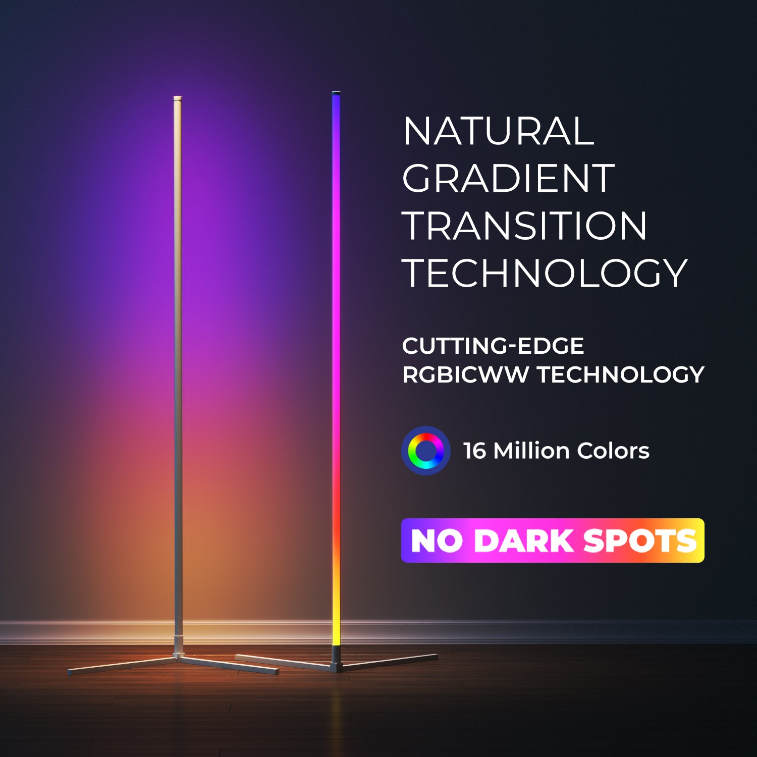 Besty Home Smart RGBW Corner Floor Lamp