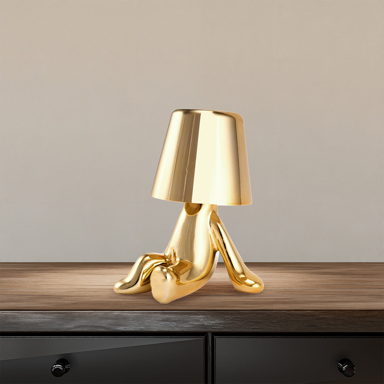 Besty Home Thinker مصباح مصباح اللمس بجانب السرير ، تمثال مصباح LED Bedside Restaurant Lampy ، USB قابلة لإعادة الشحن 3 باهتة (جيريمي)
