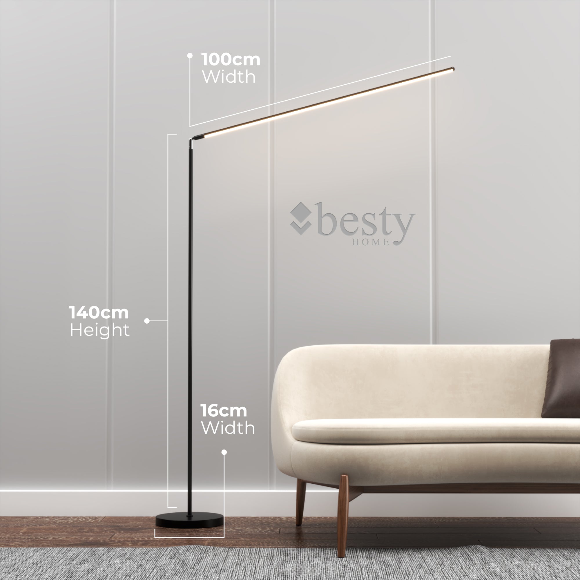 Flexible Neck LED Floor Lamp Dimmable with Remote Control Besty Home