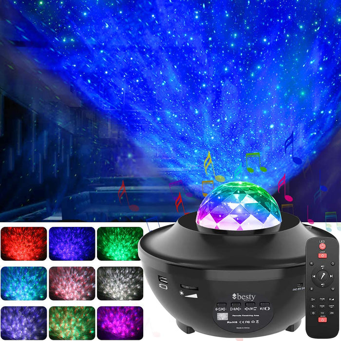 Bluetooth Night Light Starry Galaxy Projector BESTY HOME