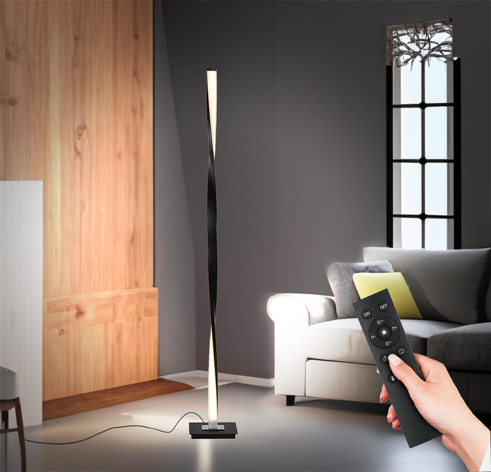 BESTY HOME Modern 140cm LED Floor Twisted Lamp with Remote Control for Living Room BESTY HOME