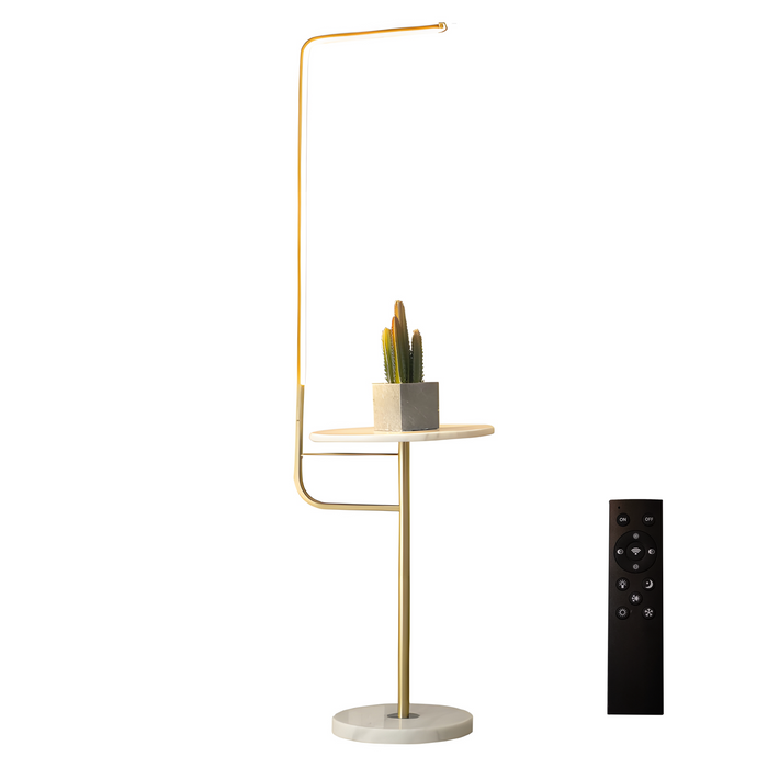 BESTY HOME Floor Lamp with Table, Modern Dimmable LED Standing Lamp for Living Room with Remote Control - 155CM Besty Home
