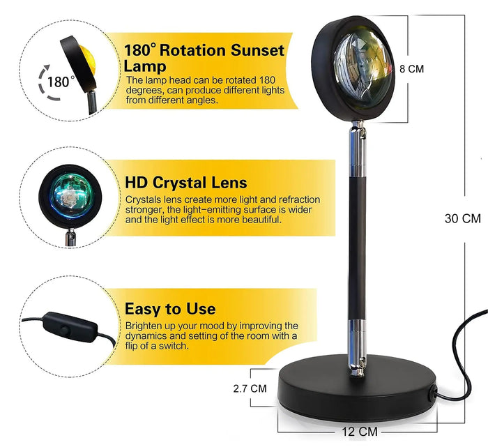 ضوء إسقاط غروب الشمس متعدد الألوان 16 RGB