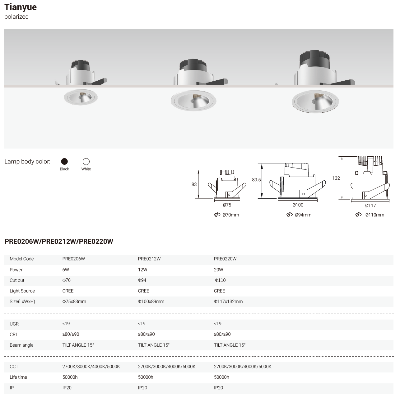 Tianyue Series – Versatile Commercial Spotlights and Downlights Besty Home