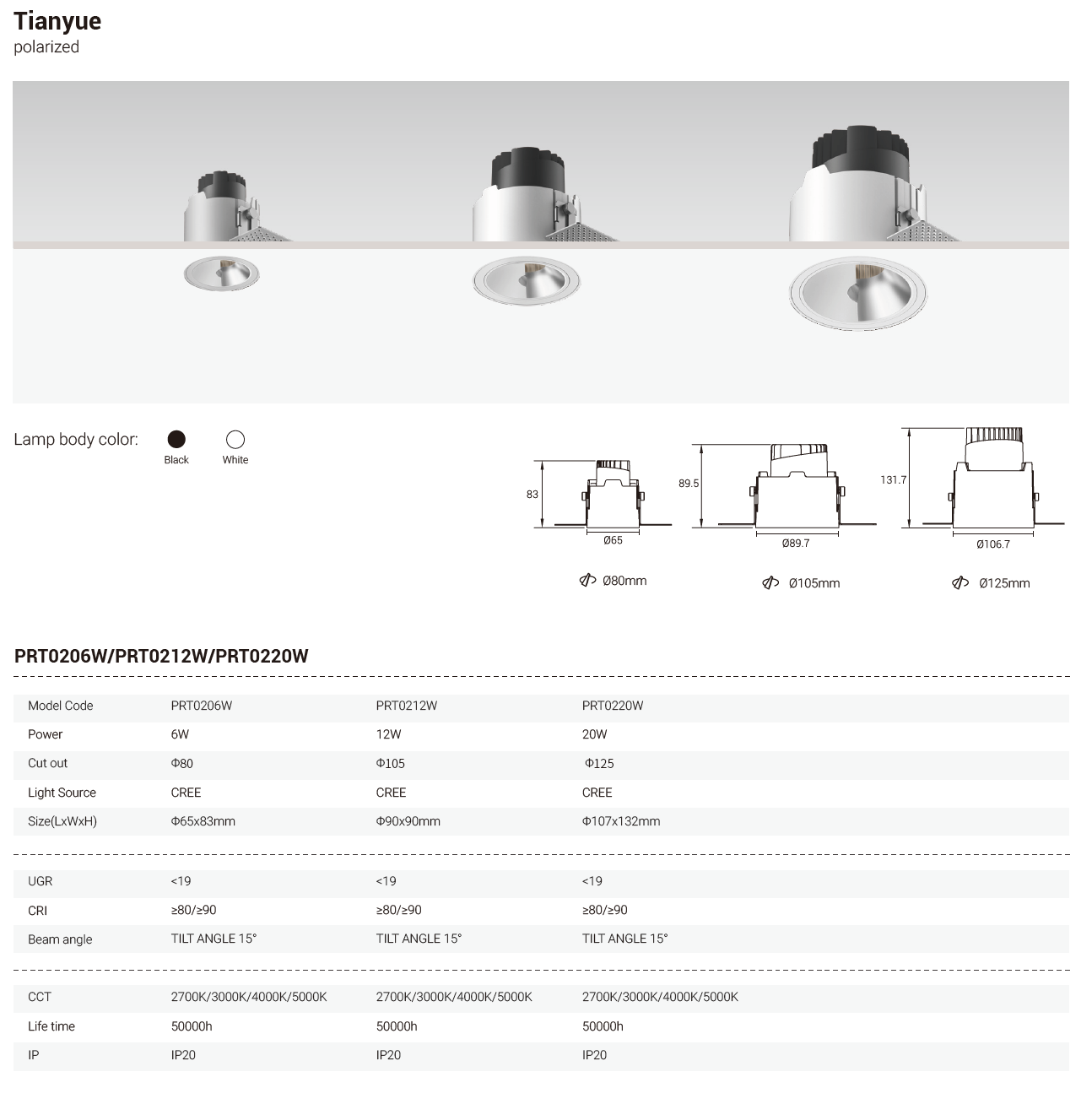 Tianyue Series – Versatile Commercial Spotlights and Downlights Besty Home