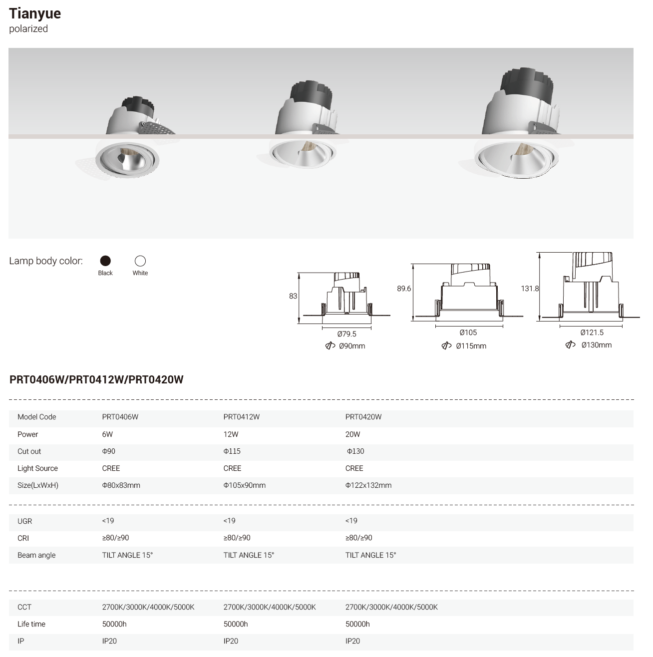 Tianyue Series – Versatile Commercial Spotlights and Downlights Besty Home