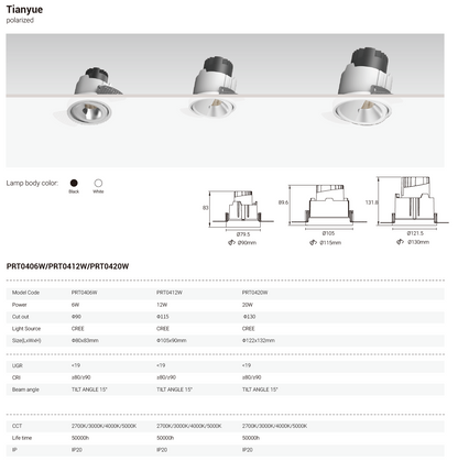 Tianyue Series – Versatile Commercial Spotlights and Downlights Besty Home