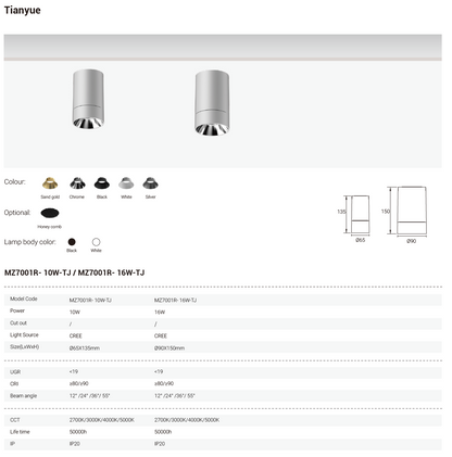 Tianyue Series – Versatile Commercial Spotlights and Downlights Besty Home