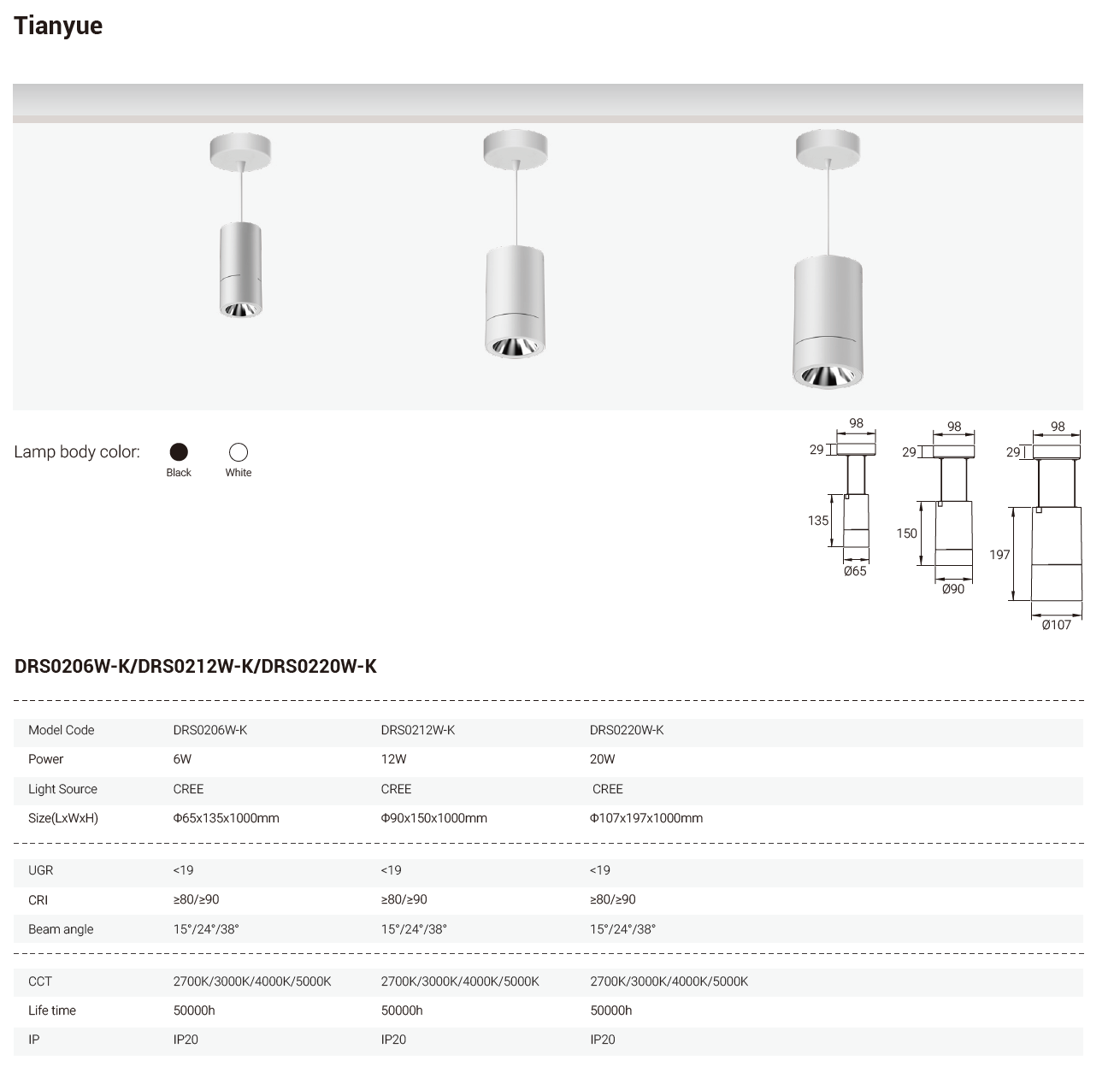 Tianyue Series – Versatile Commercial Spotlights and Downlights Besty Home