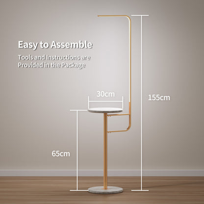 BESTY HOME Floor Lamp with Table, Modern Dimmable LED Standing Lamp for Living Room with Remote Control - 155CM