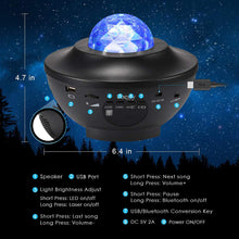 Load image into Gallery viewer, Bluetooth Night Light Starry Galaxy Projector
