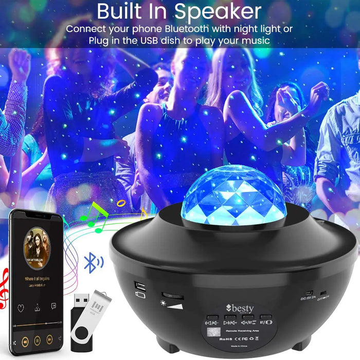 Bluetooth Night Light Starry Galaxy Projector BESTY HOME