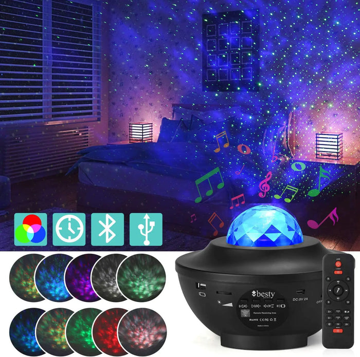 Bluetooth Night Light Starry Galaxy Projector BESTY HOME