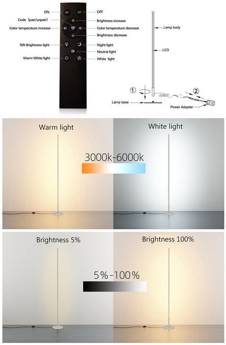 Minimalist LED Floor Lamp BESTY HOME